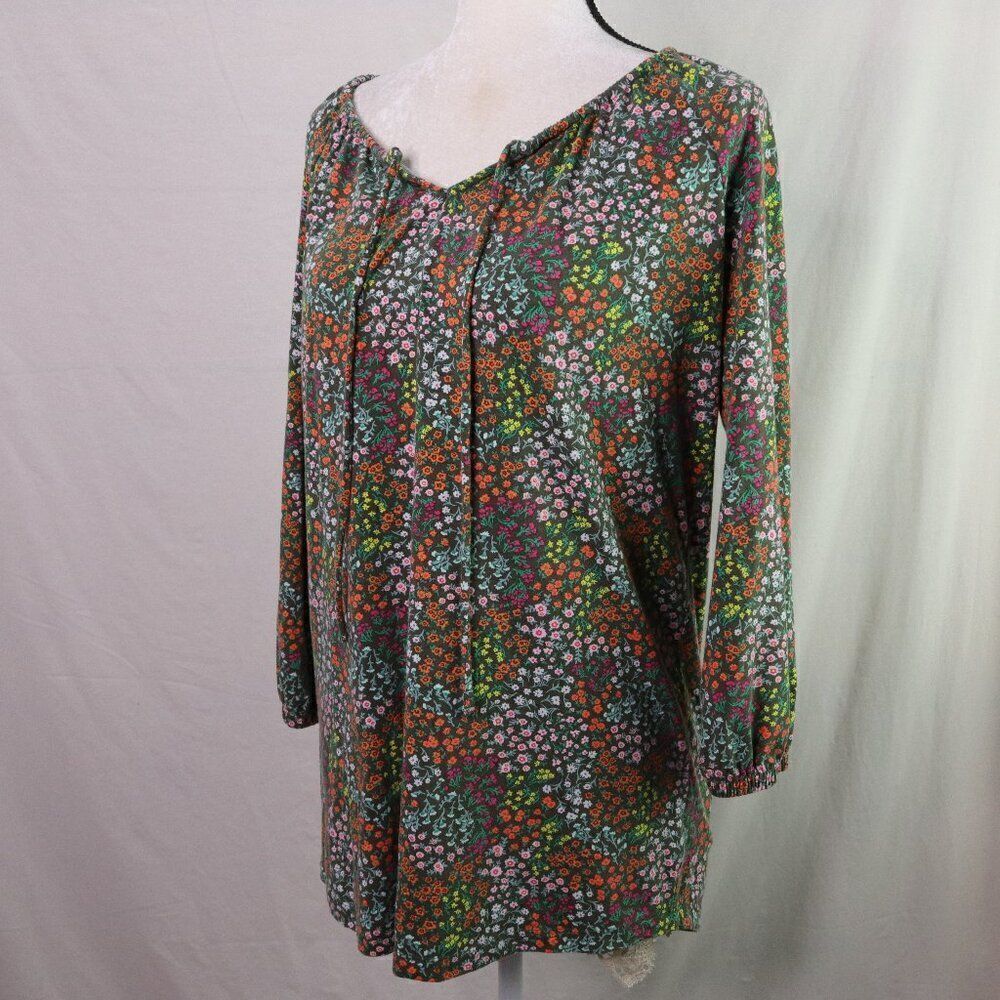 Lands End | Floral‎ 3/4 Sleeve Tunic Top Medium